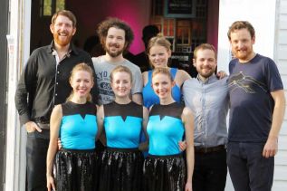 Members of the Scottish folk band, Breabach, with the dancers of Change of Step.